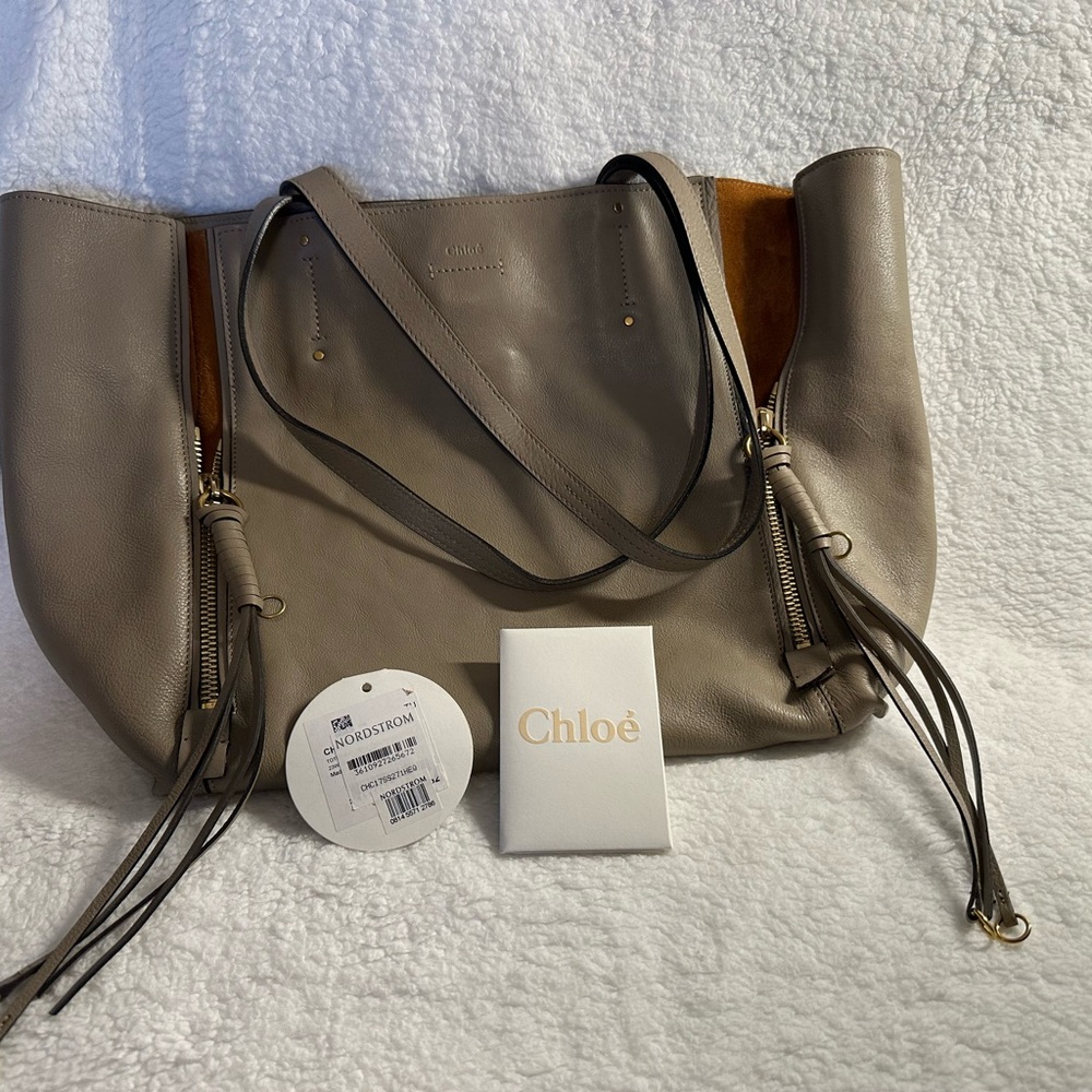 EUC Chloe Milo Taupe Leather Women's Bag